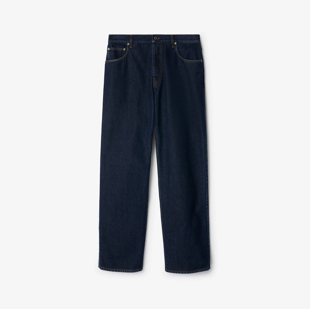 Regular Fit Jeans in Indigo blue - Men, Cotton | Burberry® Official