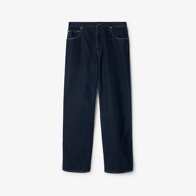 Regular Fit Jeans in Indigo blue - Men, Cotton | Burberry® Official