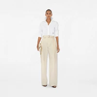 Slim Fit Cotton Poplin Shirt in White - Women | Burberry® Official