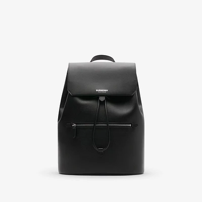 Leather Backpack in Black - Men | Burberry® Official