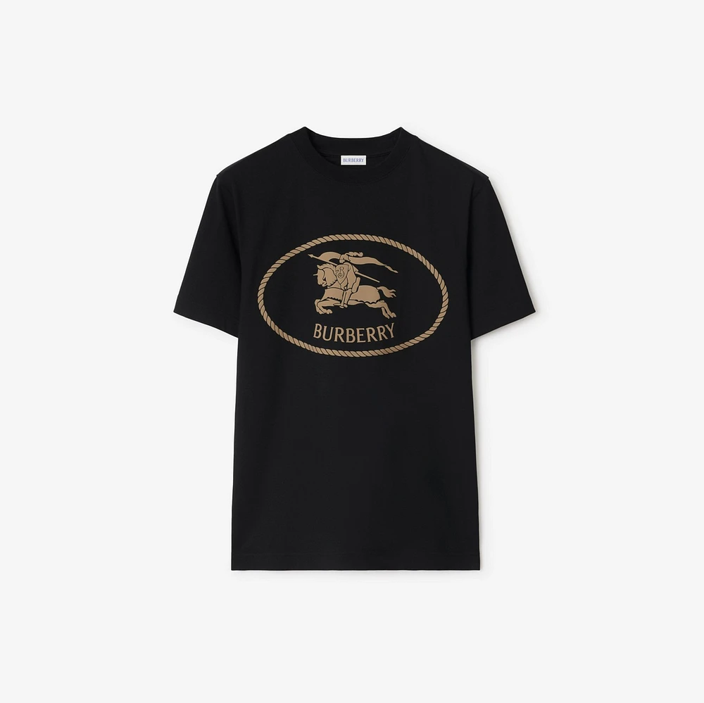 Knight Stamp Cotton T-shirt in Black - Men | Burberry® Official