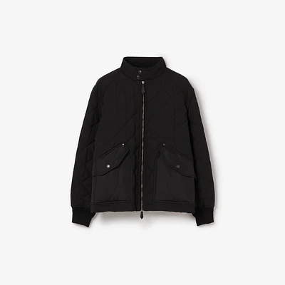 Quilted Thermoregulated Harrington Jacket in Black - Men | Burberry® Official