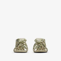 Check Mesh Cabana Maille Mules in Skylark - Women | Burberry® Official