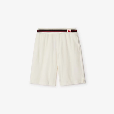 Towelling Shorts in Chalk white - Men | Burberry® Official