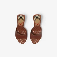 Leather Cabana Mules in Chestnut - Women | Burberry® Official