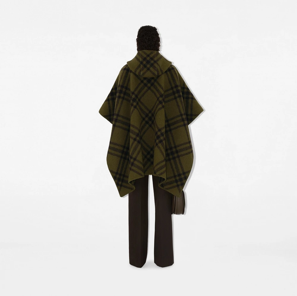 Reversible Check Wool Cape in Camp | Burberry® Official