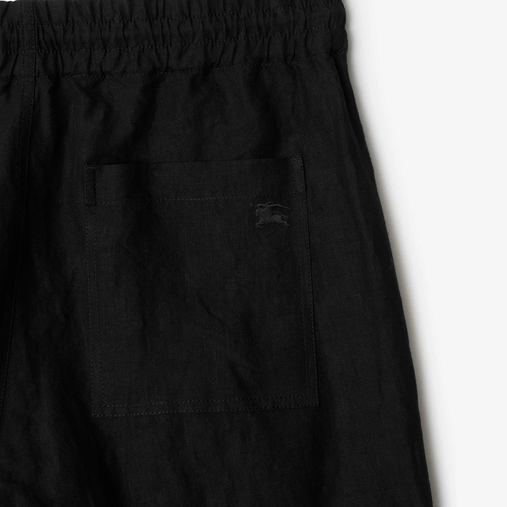 Linen Trousers in Black - Men | Burberry® Official