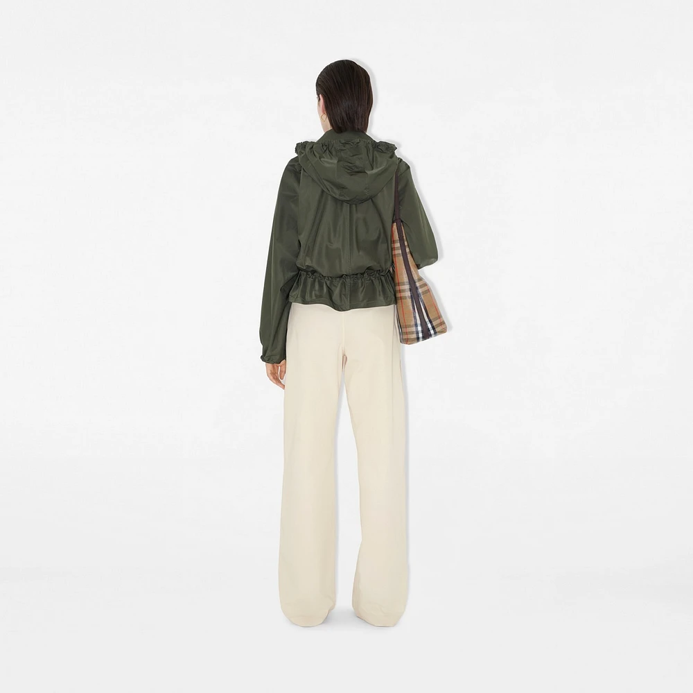 Satin Hooded Trench Jacket in Shale - Women | Burberry® Official