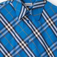 Regular Fit Check Cotton Shirt in Hyacinth blue - Men | Burberry® Official