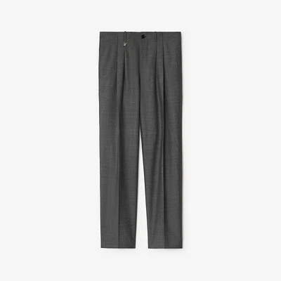 Wool Tailored Trousers in Gull grey/trip grey - Men | Burberry® Official