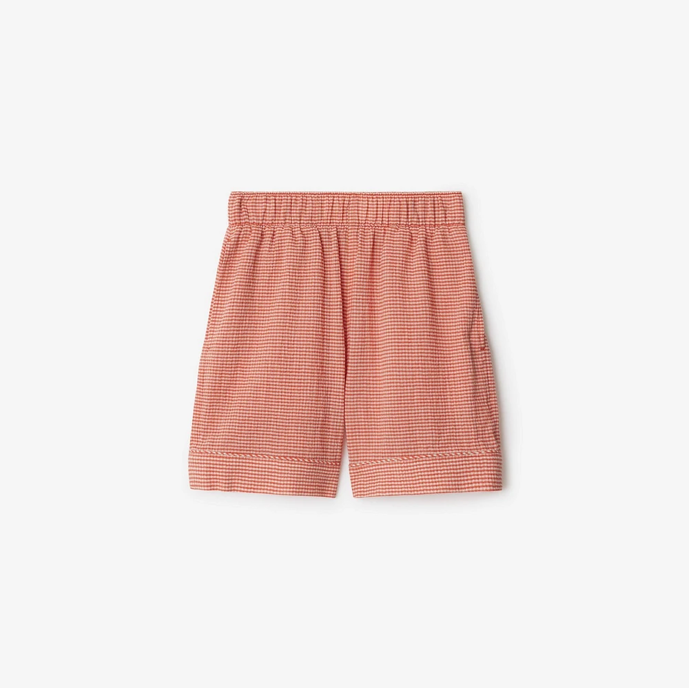 Gingham Cotton Shorts in Orange red | Burberry® Official