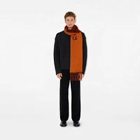 Reversible Logo Alpaca Wool Blend Scarf in Ginger | Burberry® Official
