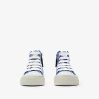 Check Cotton High-top Sneakers in Knight - Children | Burberry® Official
