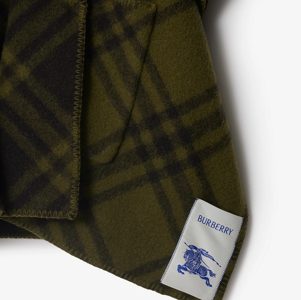 Reversible Check Wool Cape in Camp | Burberry® Official