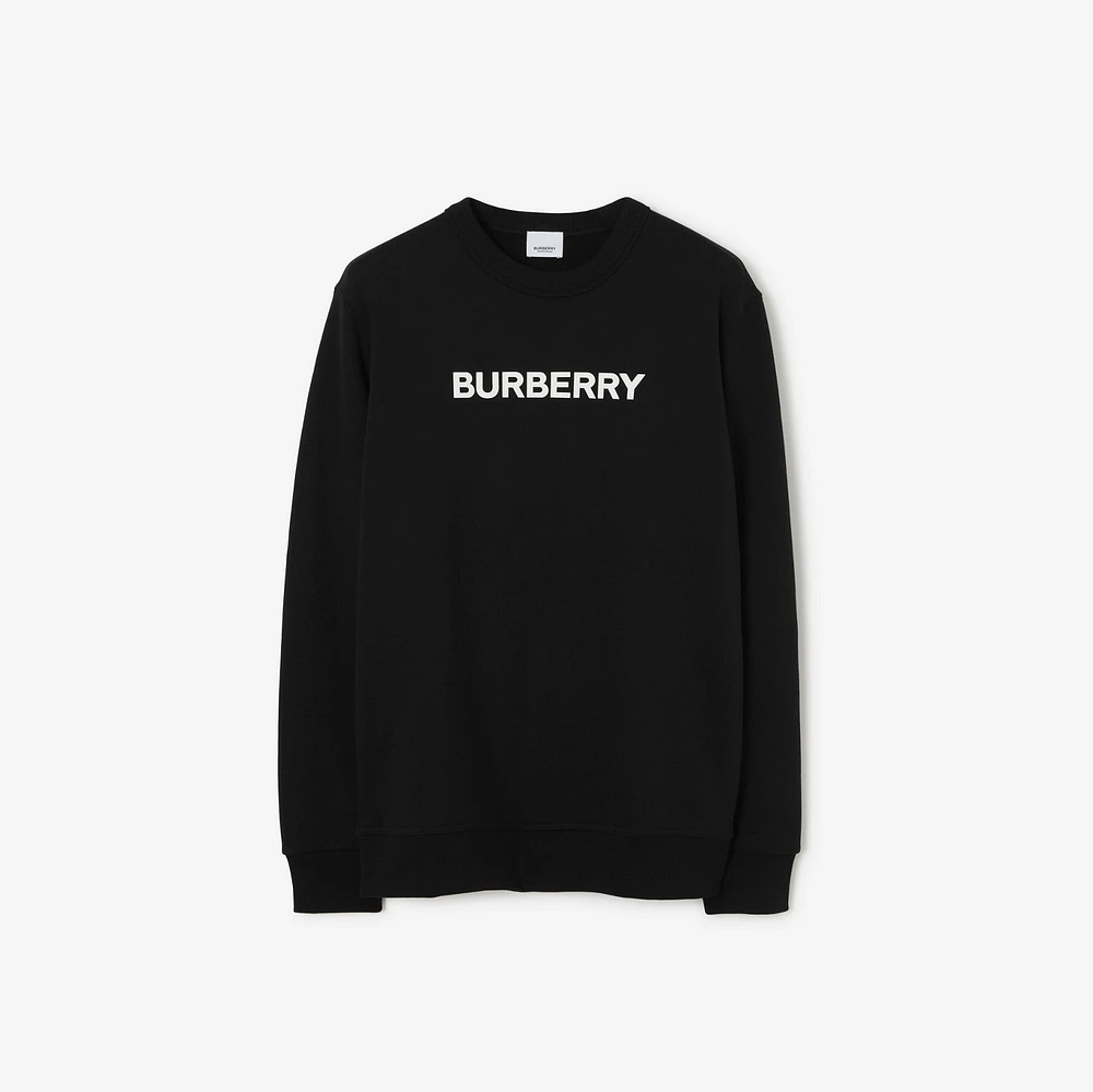 Logo Cotton Sweatshirt in Black - Men | Burberry® Official