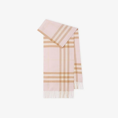 Check Cashmere Scarf in Alabaster | Burberry® Official