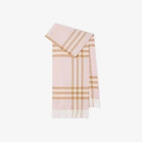 Check Cashmere Scarf in Alabaster | Burberry® Official
