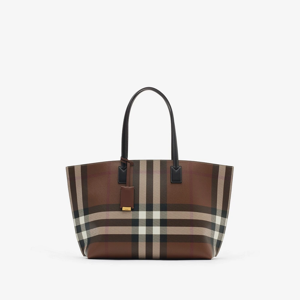 Medium Check Tote in Dark birch brown - Women | Burberry® Official
