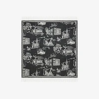 London Landmarks Cashmere Wool Blanket in Monochrome | Burberry® Official