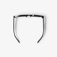 Inlaid Check Square Sunglasses in Black - Women | Burberry® Official