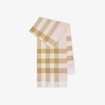 Check Cashmere Scarf in Alabaster pink | Burberry® Official