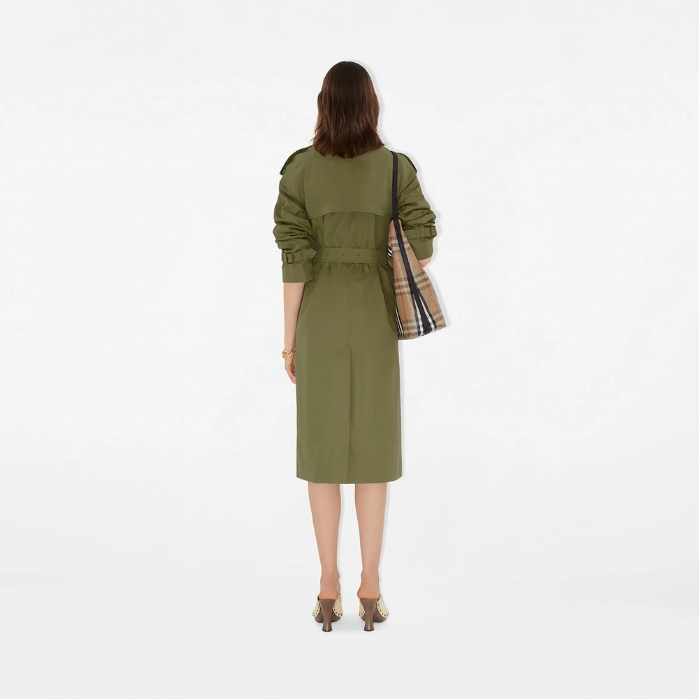 Long Highgrove Castleford Trench Coat in Wreath - Women, Cotton | Burberry® Official