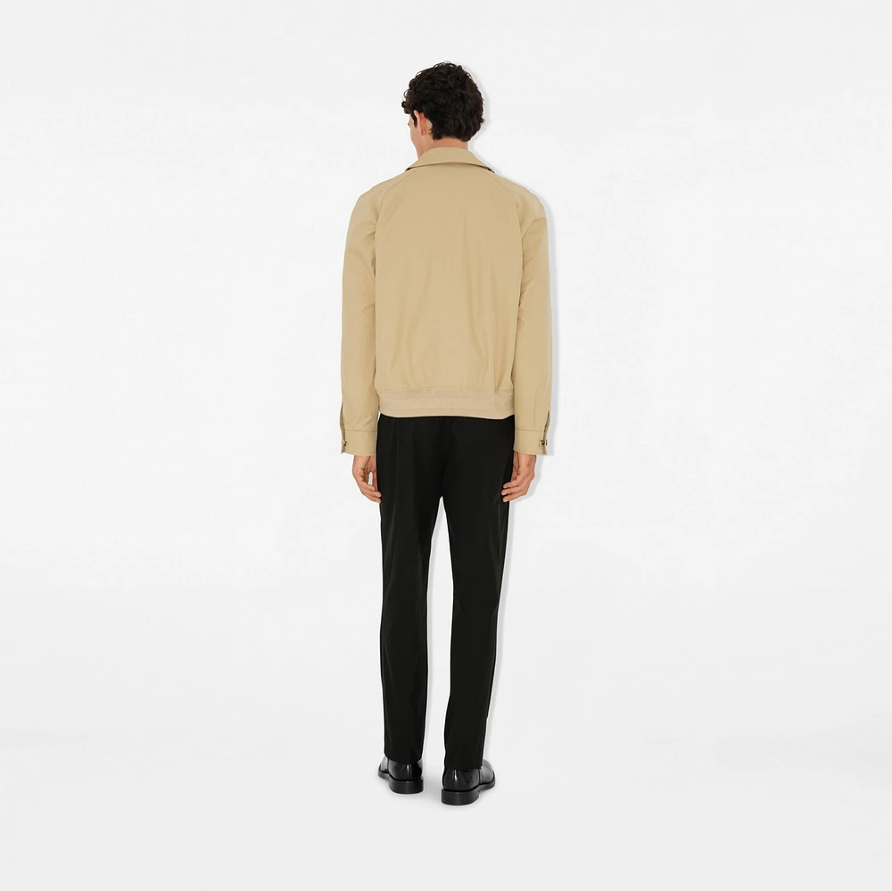 Gabardine Chester Harrington Jacket in Flax beige - Men, Cotton | Burberry® Official