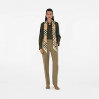 Skinny Check Silk Scarf in Archive beige | Burberry® Official