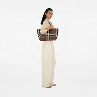 Medium Check Tote in Dark birch brown - Women | Burberry® Official