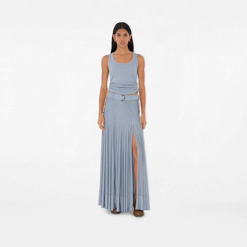 Pleated Crepe Jersey Maxi Skirt in Gale - Women | Burberry® Official