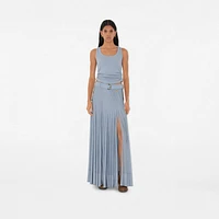 Pleated Crepe Jersey Maxi Skirt in Gale - Women | Burberry® Official