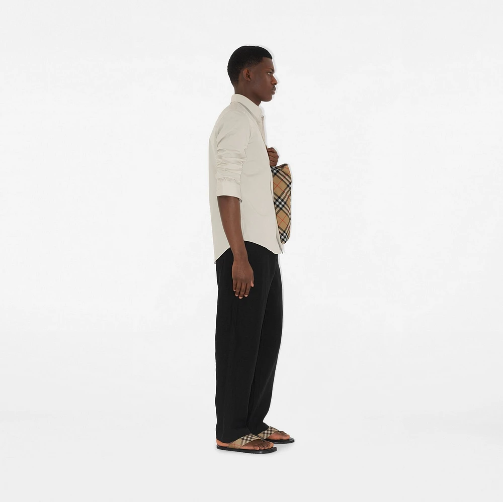 Slim Fit Cotton Shirt in Sail - Men | Burberry® Official
