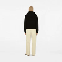 Check Label Cotton Zip Hoodie in Black - Women | Burberry® Official