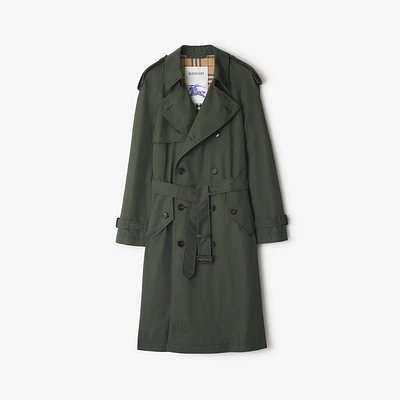 Mid-length Gabardine Trench Coat in Yew green - Men | Burberry® Official