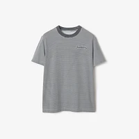 Striped Cotton T-shirt in Magnet - Men | Burberry® Official
