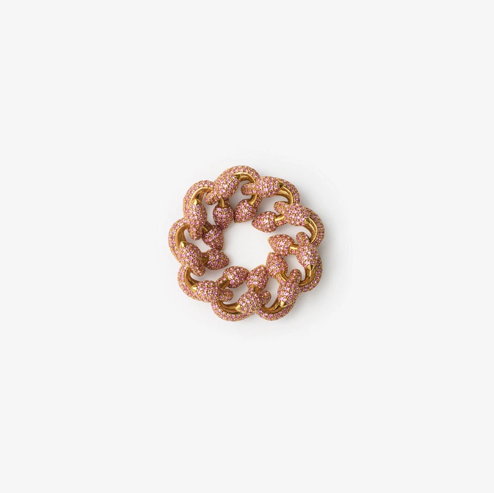 Spear Pavé Chain Ring in Gold/pink - Women | Burberry® Official