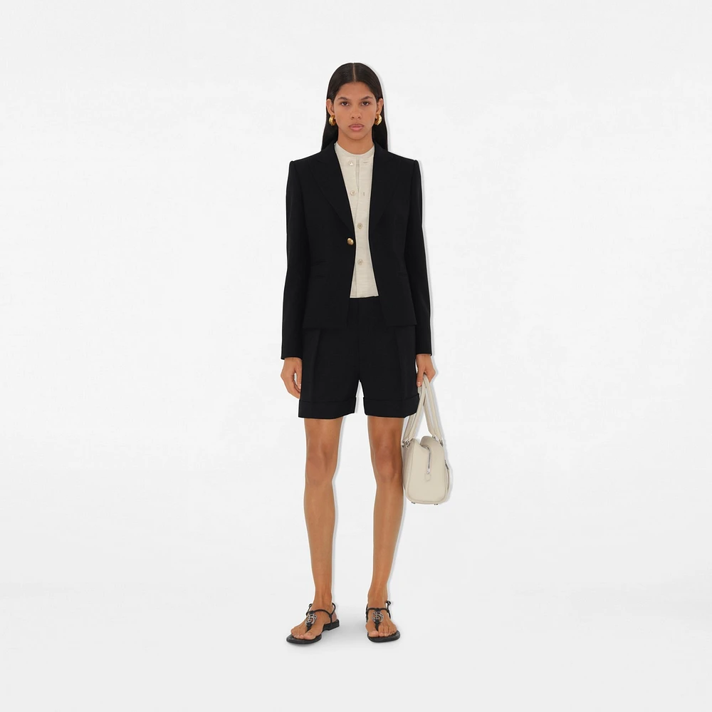 Wool Tailored Jacket in Black - Women | Burberry® Official