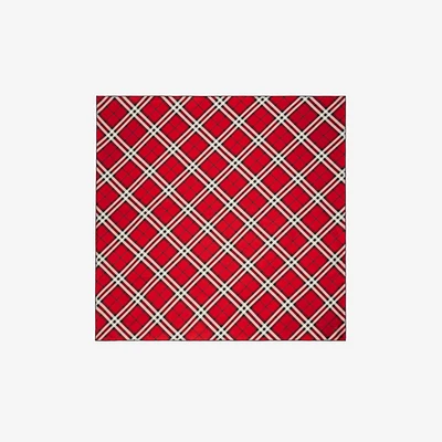 Check Silk Scarf in Scarlet | Burberry® Official