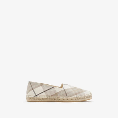 Check Mews Espadrilles​ in Cotton - Women, Linen | Burberry® Official