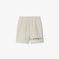 Knot Logo Cotton Shorts in Sail - Men | Burberry® Official
