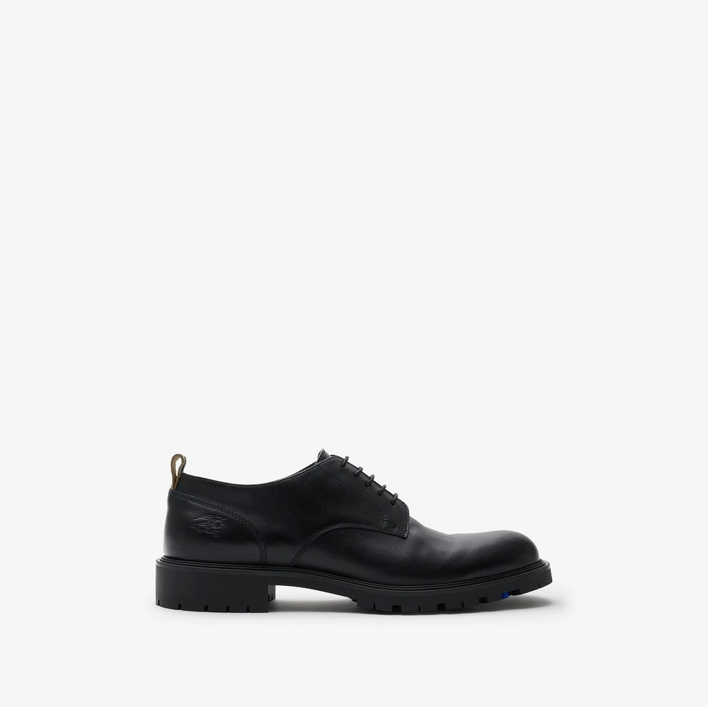 Leather Rogue Derby Shoes in Black - Men | Burberry® Official
