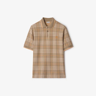 Check Cotton Polo Shirt in Broom brown - Men | Burberry® Official