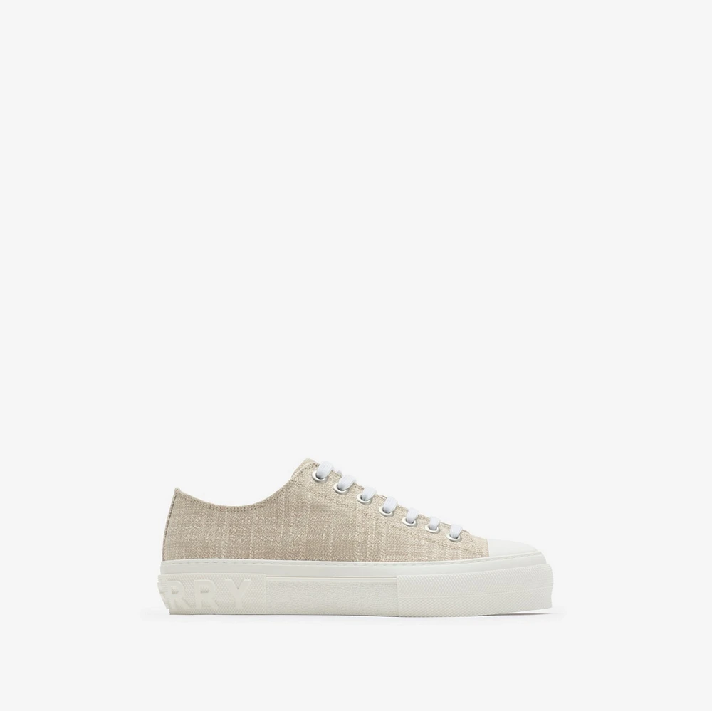 Check Sneakers in Gull - Women, Cotton | Burberry® Official
