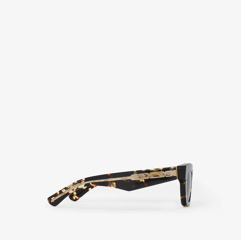 Inlaid Check Cat-eye Sunglasses​ in Bright tortoiseshell - Women | Burberry® Official