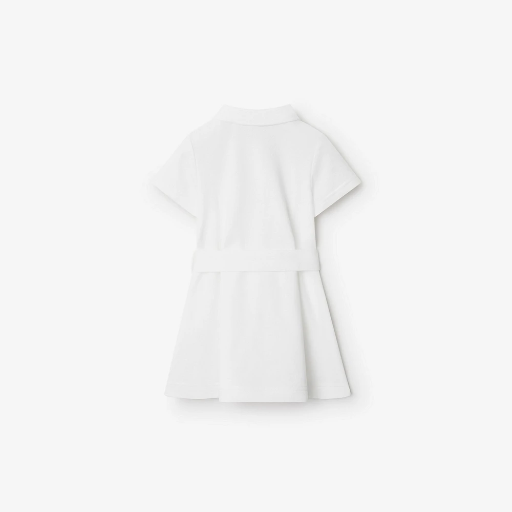 Cotton Polo Shirt Dress in White | Burberry® Official