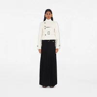 Stretch Cotton Blend Tailored Jacket in Off white - Women | Burberry® Official