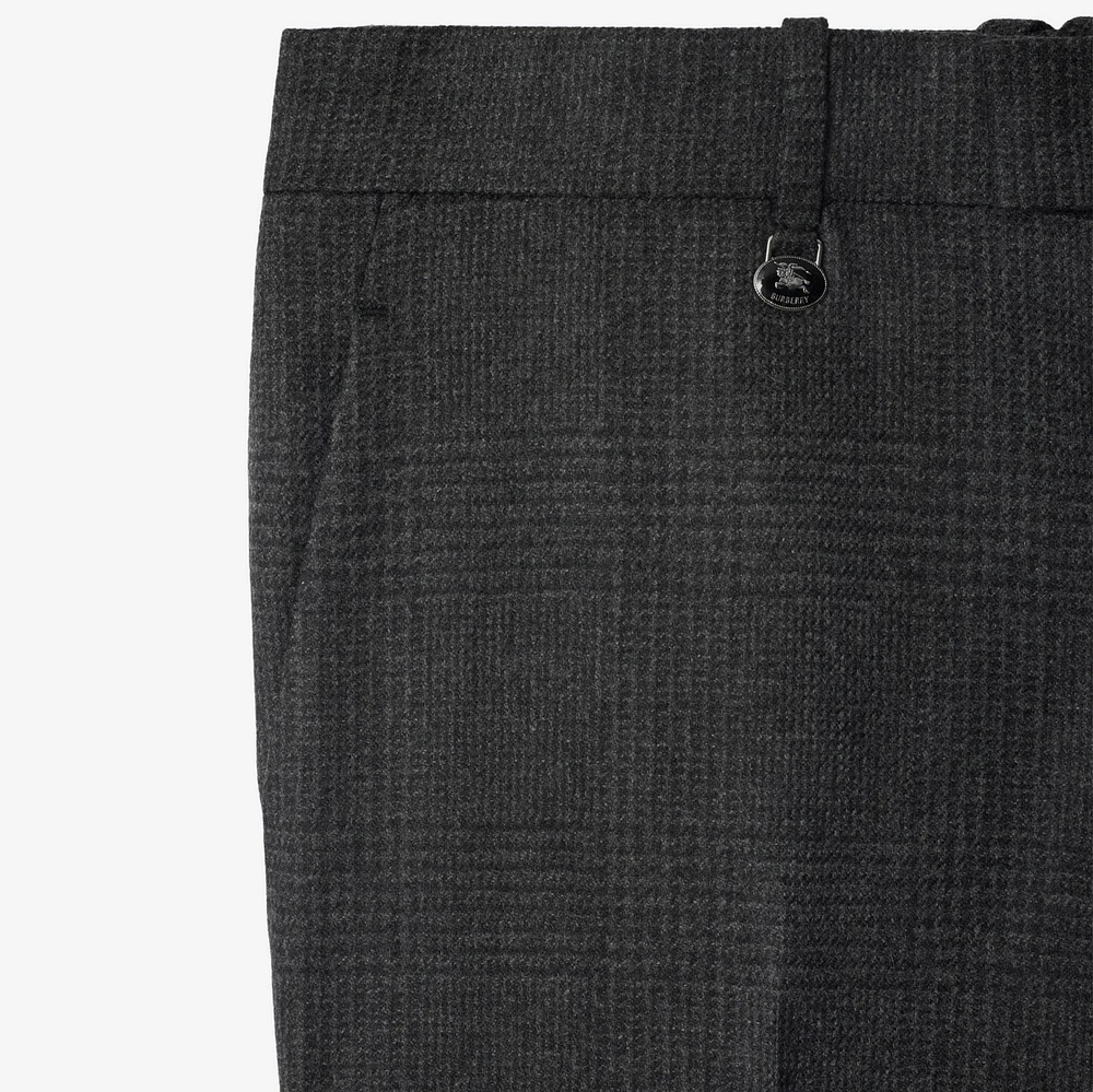 Check Wool Cashmere Tailored Trousers in Loden/highland green - Men | Burberry® Official