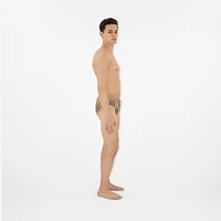 Check Swim Briefs in Sand - Men | Burberry® Official