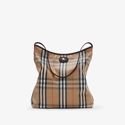 Highlands Shoulder Bag in Sand - Women, Cotton, Linen | Burberry® Official