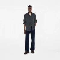 Slim Fit Cotton Shirt in Indigo - Men | Burberry® Official